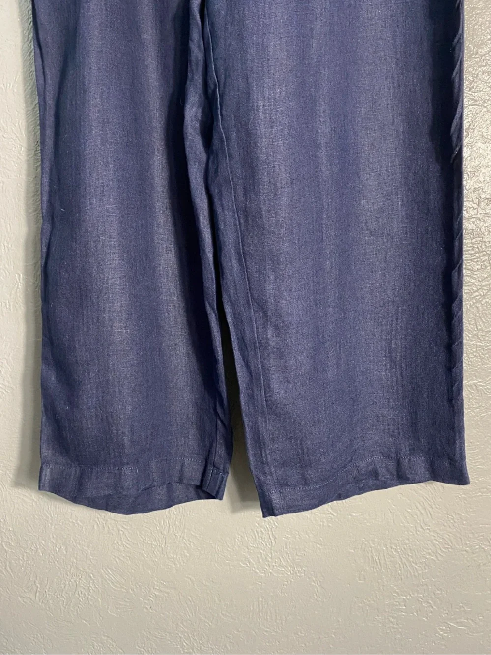 Quince 100% European Linen Wide Leg Pants Deep Navy Pull On Large - Picture 3 of 7